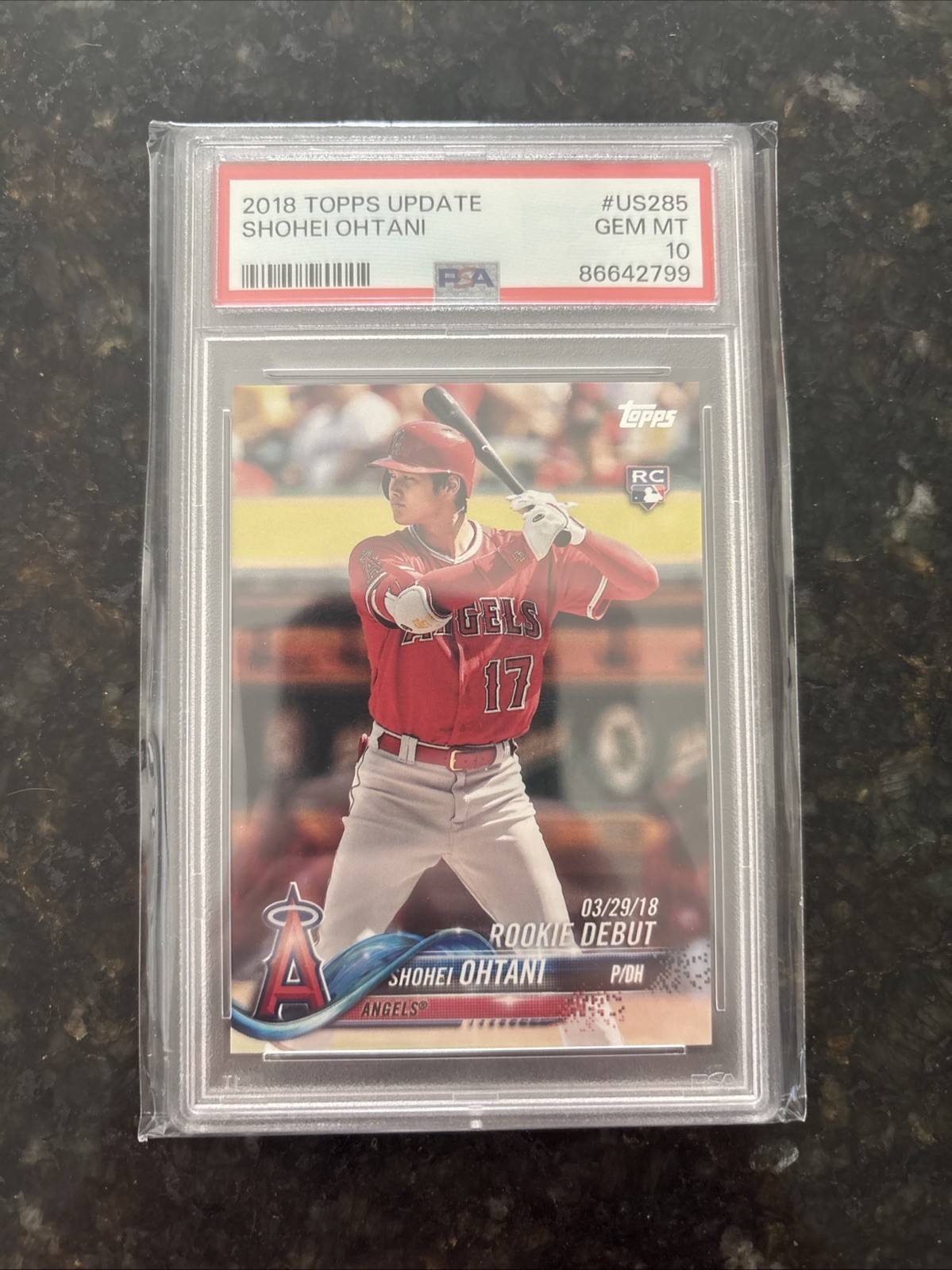 2018 TOPPS UPDATE #US285 SHOHEI OHTANI ROOKIE RC PSA 10