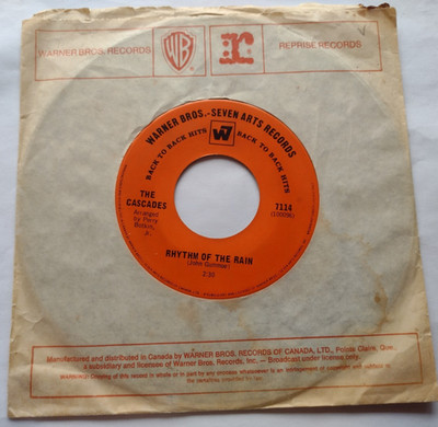 CANADA!!! Ex THE CASCADES Rhythm Of The Rain / The Last Leaf 1968 45