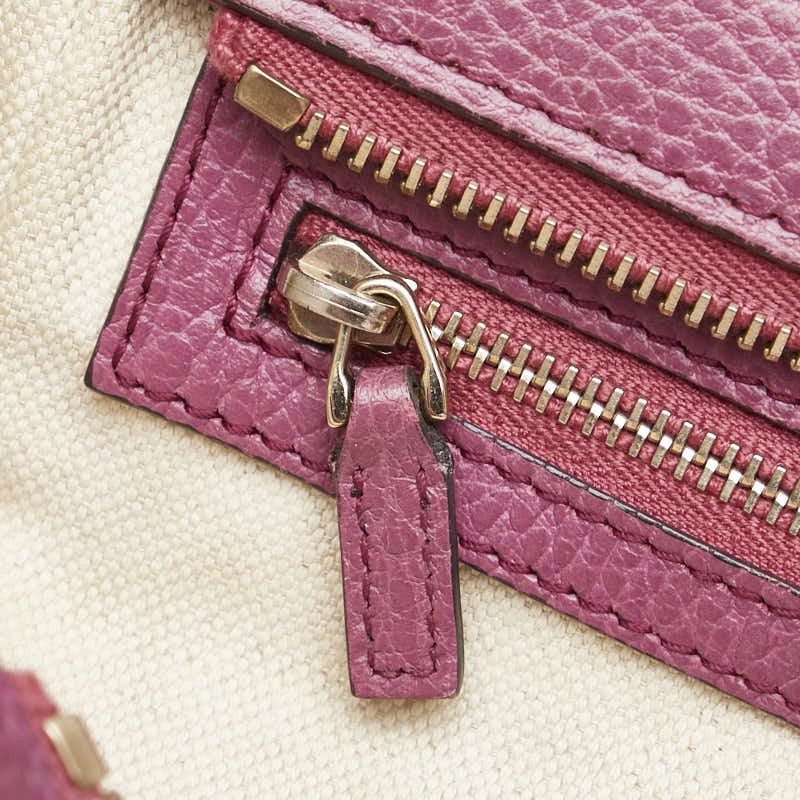 Gucci Shoulder Bag 2Way Leather Purple Women Used Authentic thumbnail 9