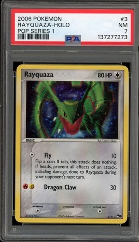 Pokemon Rayquaza POP Series 1 Holo Rare #3 PSA 7
