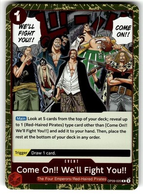 One Piece Emperors in the New World Card OP9-020 Rare Foil Come On!! We'll Fight