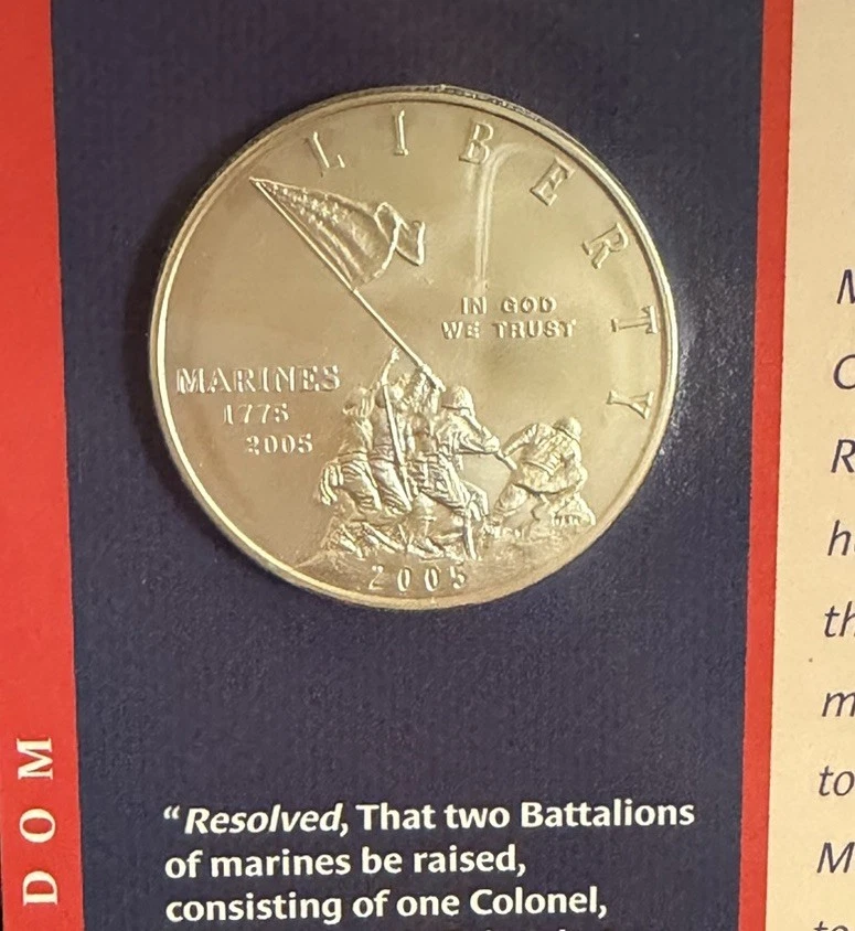 Special US Mint 2005 Marine Corps Silver Dollar Coin And Stamp Set - Image 4 of 4