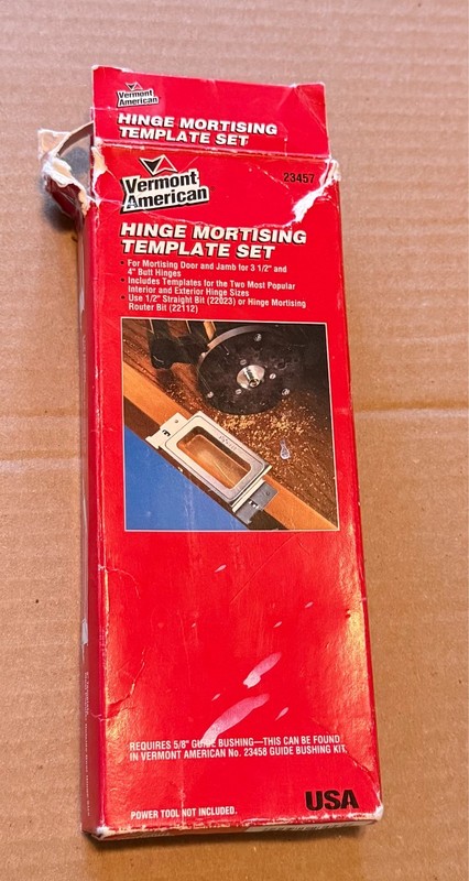VERMONT AMERICAN HINGE MORTISING STEEL TEMPLATE SET 3.5 & 4 INCH HINGES  #23457