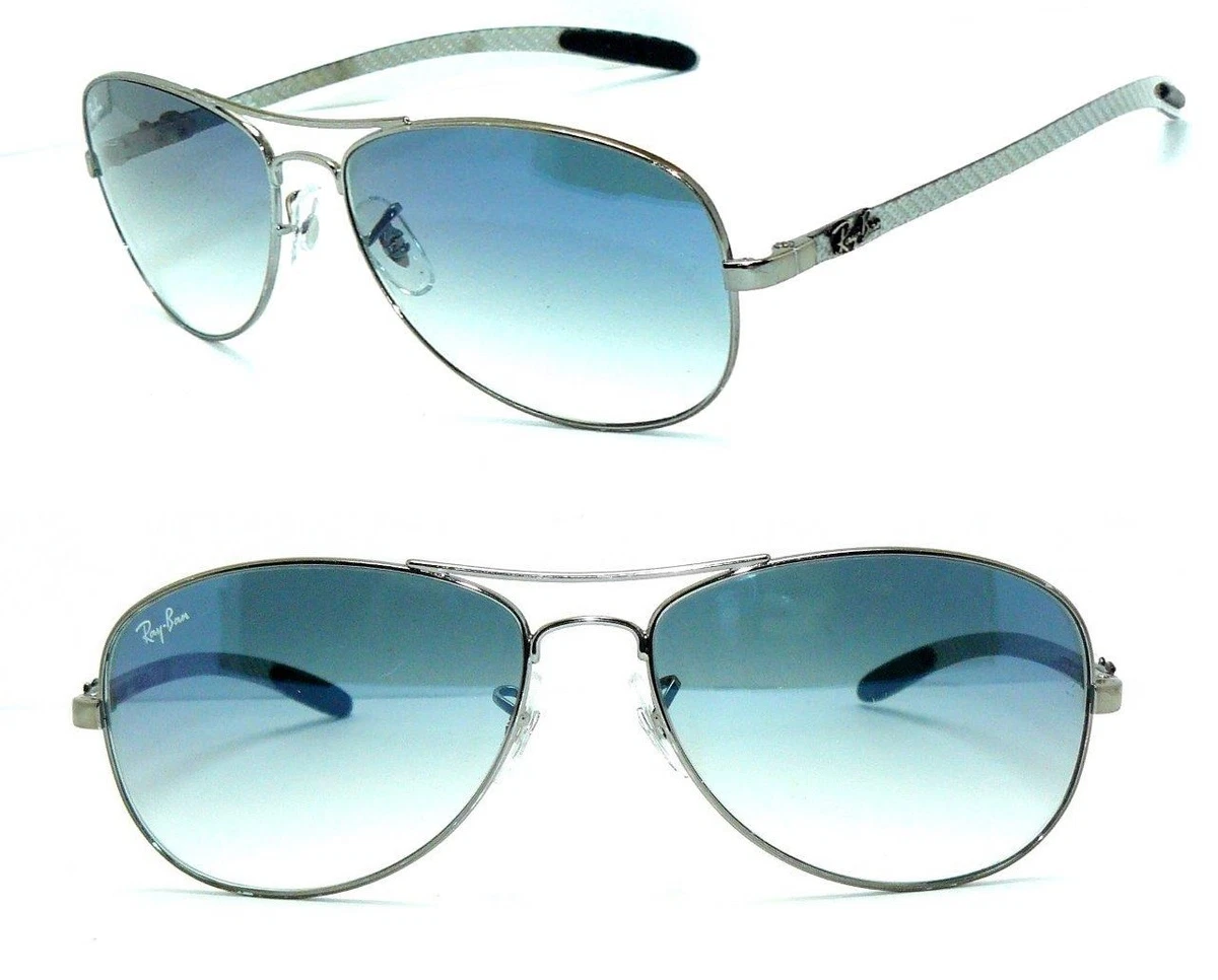 Ray Ban SONNENBRILLE GRAU BLAU 8301 56 CARBON COCKPIT PILOT 8403 TECH 3362 ETUI
