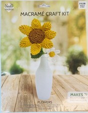 Sunflower Daisy Flowers Macrame Craft Kit by Needle Creations NEW Sealed