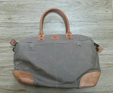 Will Leather Goods Waxed Canvas Leather Weekender Duffel Bag Brown Tan 20"