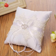 Wedding Ring Pillow Lace Cushion With Ribbon For Wedding Ceremony Decor