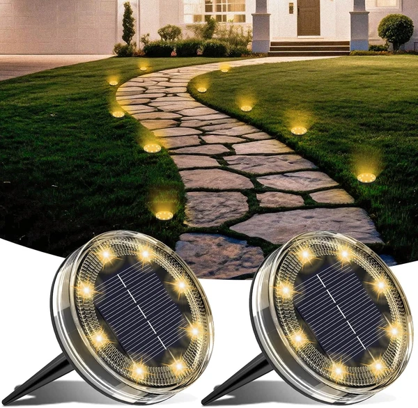 Lotmos 2 StüCk Solarlampen FüR AußEn Garten, 8 Led Solar Bodenleuchten Aussen Ip-image