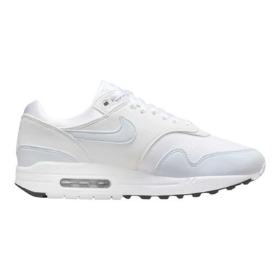 Nike Air Max 1 Sneaker in White / Football Grey Suede | Women's Low-Top