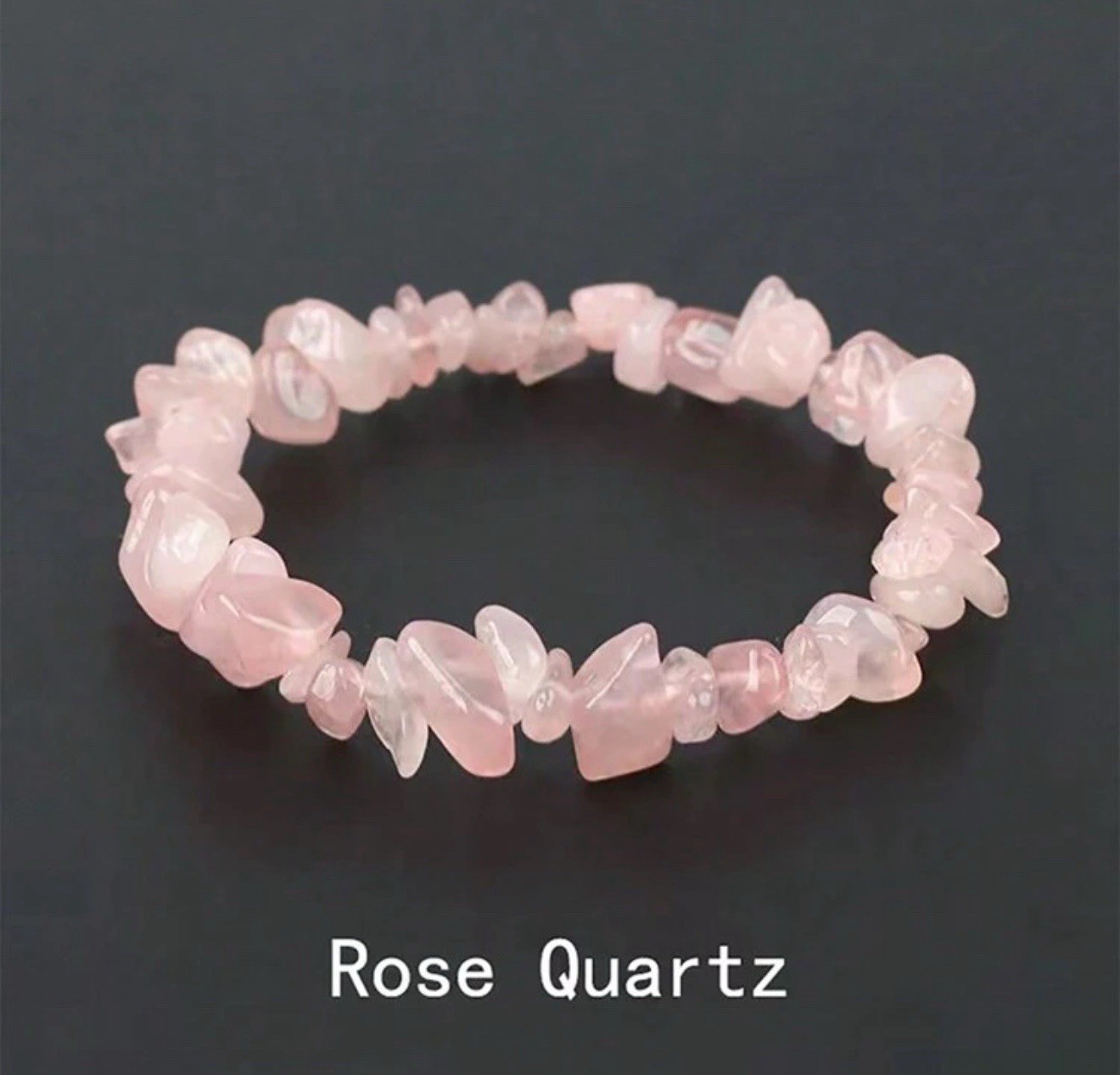 Bracelet Quartz Rose en pierre naturelle, jonc élastique pour le bien-être quotidien