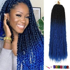 18" Passion Twist Crochet Hair Twist Pre-looped Twist Braiding Hair Extensions