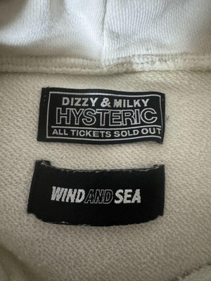 WINDANDSEA Hysteric Glamour Size XL White Hoodie with Logo WINDANDSEA Hysteric Glamour Size XL White Hoodie with Logo
