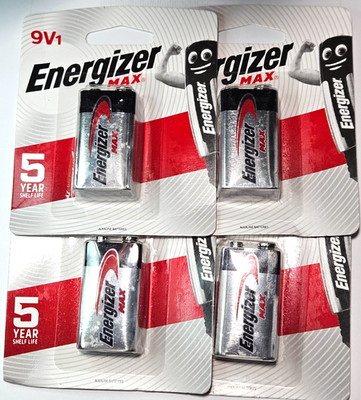 4 Pack Energizer Max 9V 9 Volt Alkaline Battery (GREAT EXP 12/32) FREE SHIP&TRAK