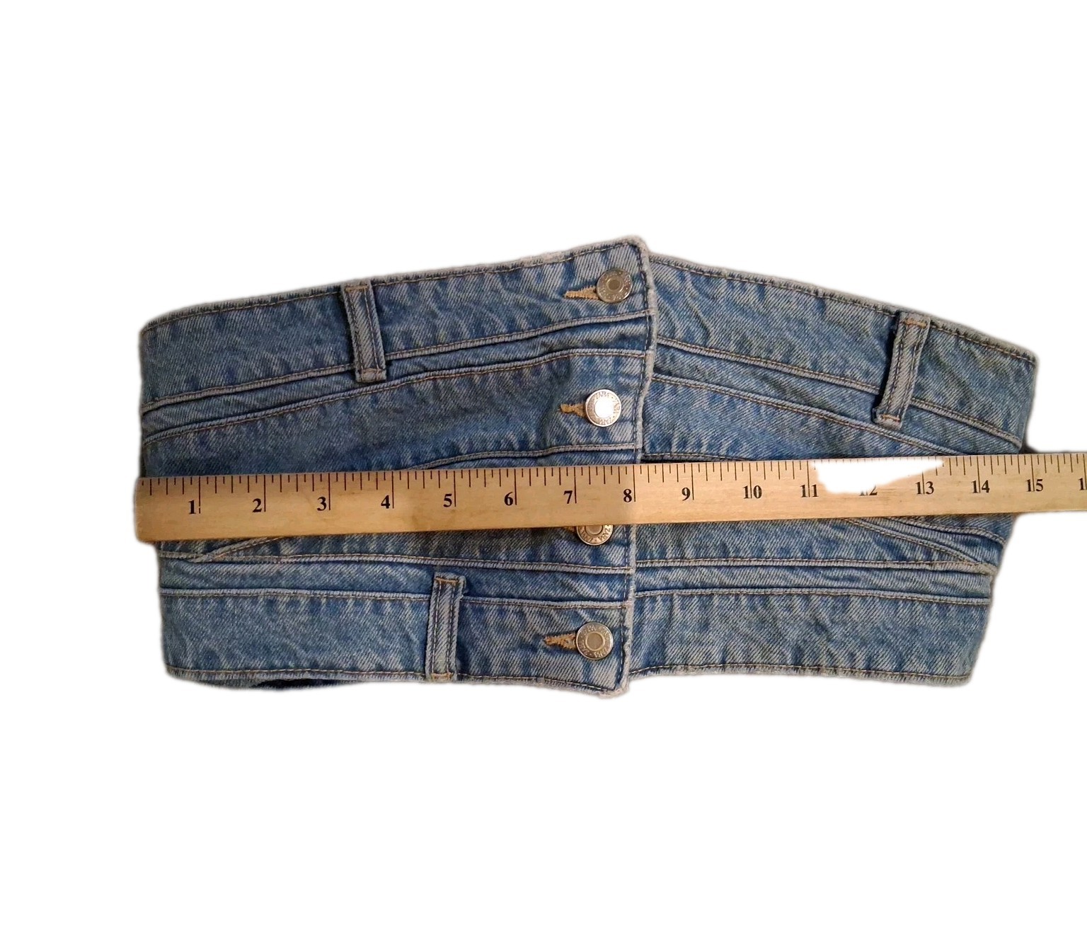 ZARA TRF Denim Bandeau Top Women's Large Blue image 5