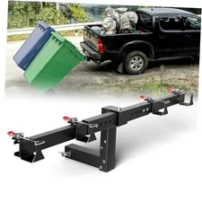 Adjustable Dual Trash Can Hauler Hitch, Wheeled Garbage Can Outdoor Towing 