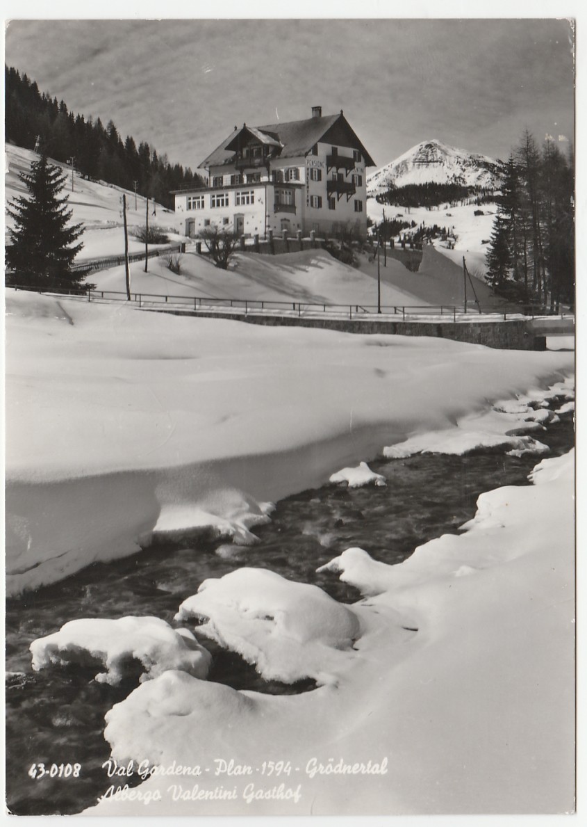 PLAN - VAL GARDENA - BOLZANO - ALBERGO VALENTINI - VIAGG. 1966 -44076-