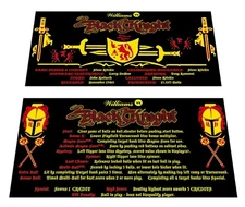 Williams Black Knight Pinball Custom Apron Instruction Cards
