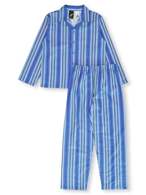 Boys size 8 Blue striped  button up cotton flannel pyjamas Tilt NEW