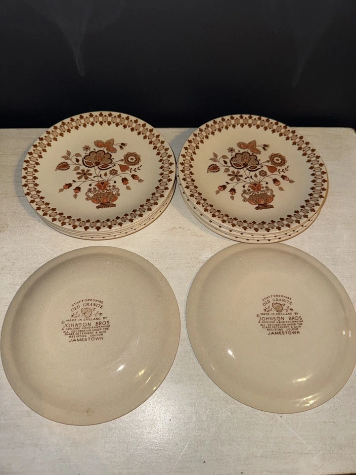 Johnson Brothers Old Granite Jamestown Platos de Pan Marrón 6.25" - Juego de 12 Foto 3 de 4
