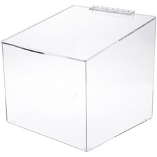 Plymor Acrylic Display Case Box w/ Angled Top  Hinged Lid, 12" x 12" x 12"