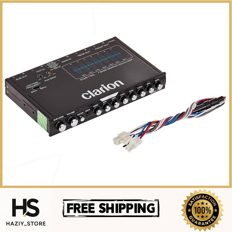 Clarion EQS755 Car 7-Band Graphic Equalizer Audio Pre Amp High