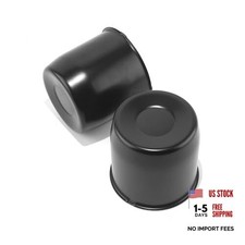 2Pcs 4.25" Push Through Wheel Center Caps 4.25" Hub 4.11" H Matte Black