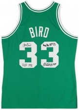 Framed Bird, Parish, and McHale Celtics Signed Mitchell & Ness '85 Jersey w/Insc