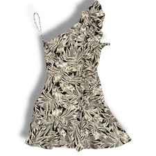 Alexis Revolve XS Adela Black Safari Sustainable One Shoulder Dress Ruffle