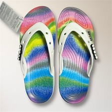 Crocs Classic Flip Flops White Spray Tie Dye Multicolor Mens 6‎ Resort Travel 208056_94S_ALT100.jpg main image 4