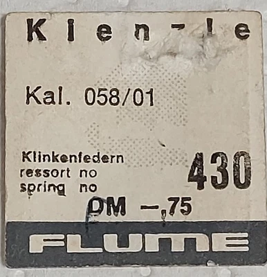 1× KINZLE Kal 058/01  Part #430 Klinkenfeder - Bild 1 von 2