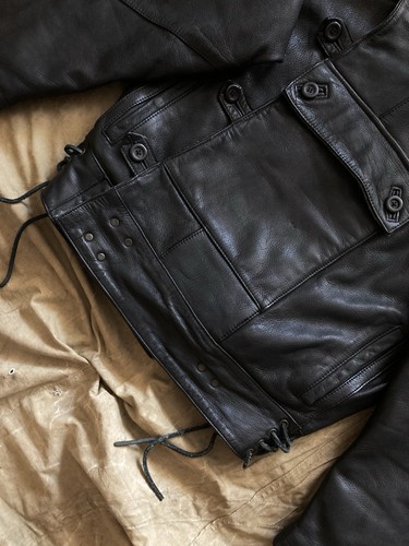 Hein Gericke Type Swedish Army Leather Motorcycle Jacket C56 Mens Size 50 - Picture 5 of 12