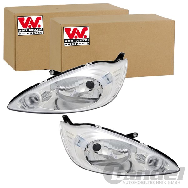 2X VAN Wezel H4 Scheinwerfer SET Links+Rechts Passend FüR Ford KA-image