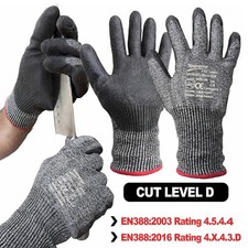 Image of Builders Gardening Grip Premium Anti-Cut PU Coated Safety Work Gloves