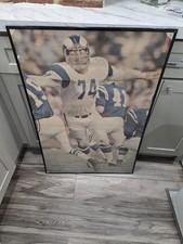 MERLIN OLSEN 1970 NFL LOS ANGELES RAMS POSTER RENSELAAR VINTAGE FOOTBALL 