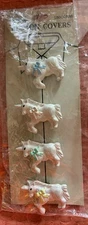Vintage Unicorn Button Covers Set of 4 Decorative Unique New 1989