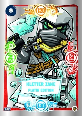 LEGO Ninjago Seire 9 NEXT LEVEL  Trading Card 206 - Kletter Zane - Platinkarte