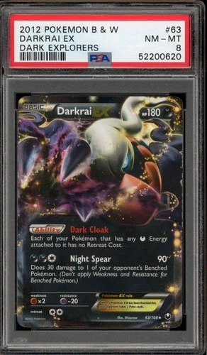 Pokemon Darkrai EX Dark Explorers Holo Ultra Rare #63 PSA 8