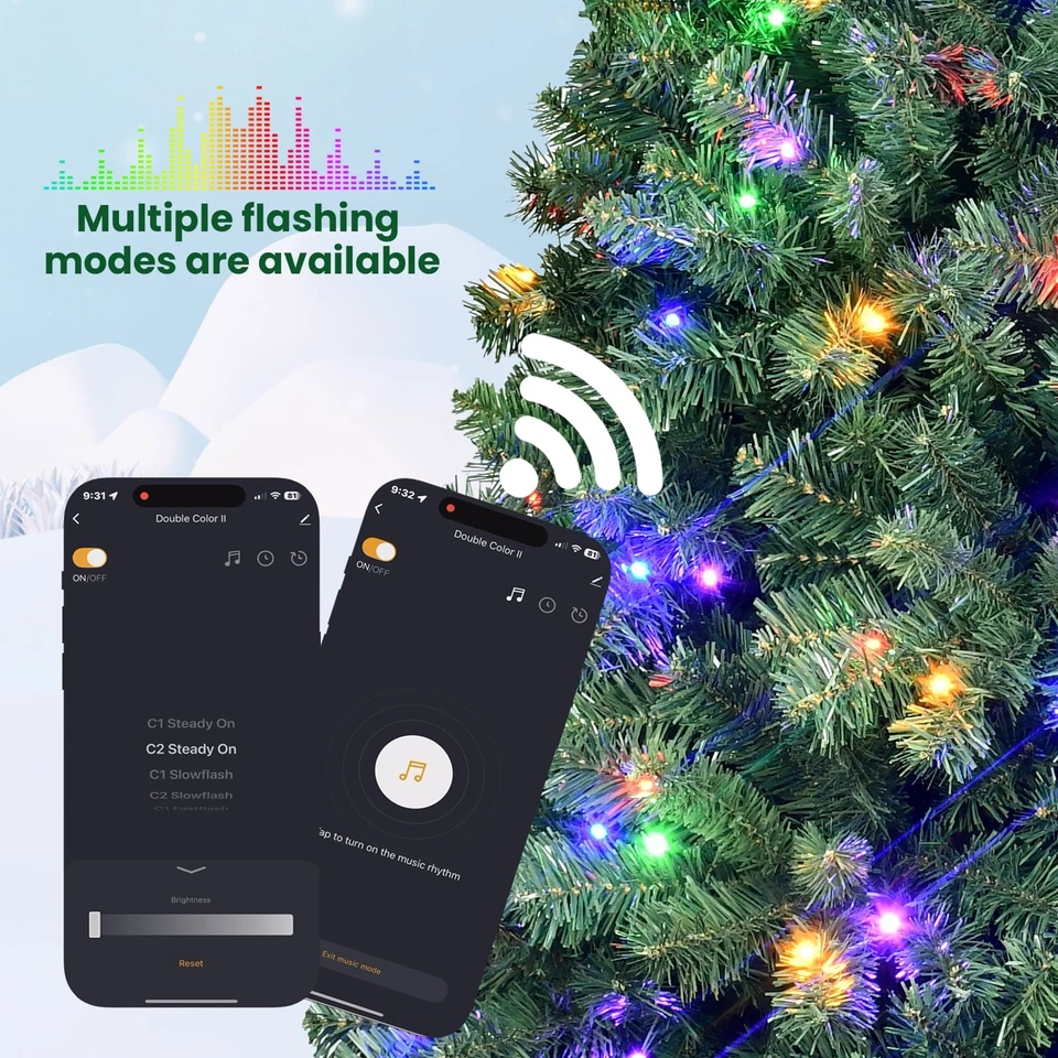 7ft Prelit Smart Artificial Christmas Tree &380 Multicolor Lights App Controlled - Image 4 of 4