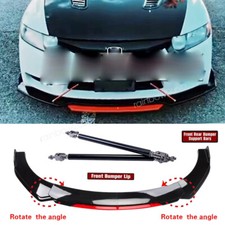 For Honda Civic Si 2012-2015 Gloss Red Front Bumper Lip Splitter Strut Rods For Honda Civic Si 2012-2015 Gloss Red Front Bumper Lip Splitter Strut Rods