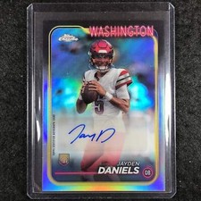 2024 Topps Chrome Football JAYDEN DANIELS Rookie Autograph Base #JDA