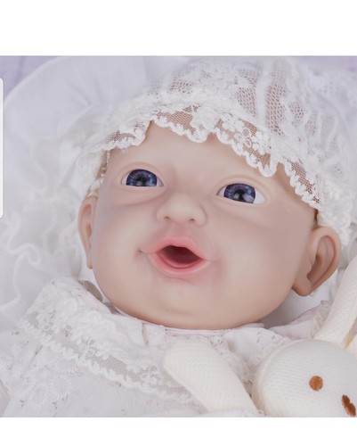 Full Body Silicone Reborn Baby Doll Newborn Baby Doll Open Mouth Soft Girl 16" - Picture 3 of 6
