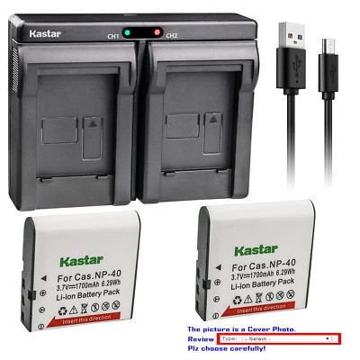 Kastar Battery Dual Charger for HP  V5560AU & BENQ Dli-202 DLi202 Digital Camera