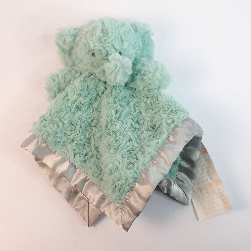 Cloud Island Blue Green Swirl Elephant Lovey Blanket with Satin Trim