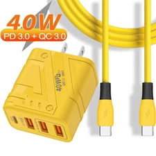 40W PD+USB Fast Charger Adapter & Cable For iPhone 17 16 15 14 13 12 11 Pro Max