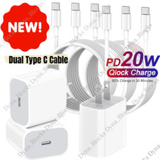 3PACK 20W Type USB-C Super Fast Wall Charger Cable For iPhone 15 Pro Max Samsung