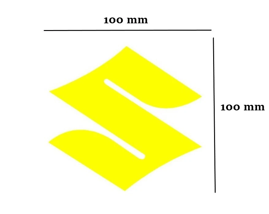 Suzuki S Logo Yellow Sticker For Cars &amp; Motorcycles 100mm X 100mm Self  Adhesive