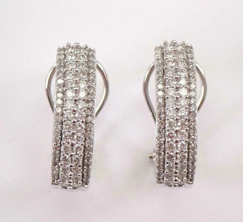 2Ct Lab Created Round Cut Diamond Leverback Hoop Earrings 14K White Gold Finish - Image 2 of 4