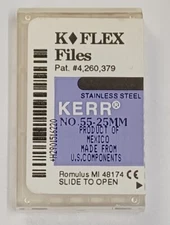 Kerr Dental Size 55 25mm Stainless Steel K-FLEX file 6-file per box 