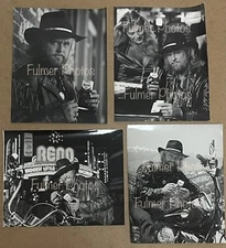 VTG 1980s B&W HARLEY DAVIDSON & RENO Cigarettes Advertising Photos RARE Set of 4