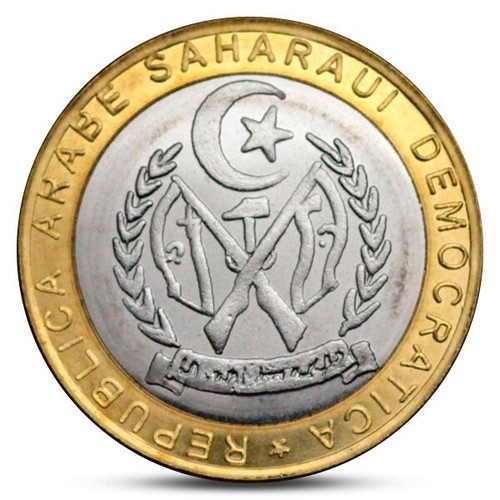 SAHARAUI SAHARAWI 500 PESETAS UNUSUAL POPE JEAN PAUL II BIMETAL 2010 UNC - Picture 2 of 2